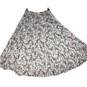 Denim & Supply Ralph Lauren Sz M Butter Yellow Floral Boho Maxi Skirt VTG